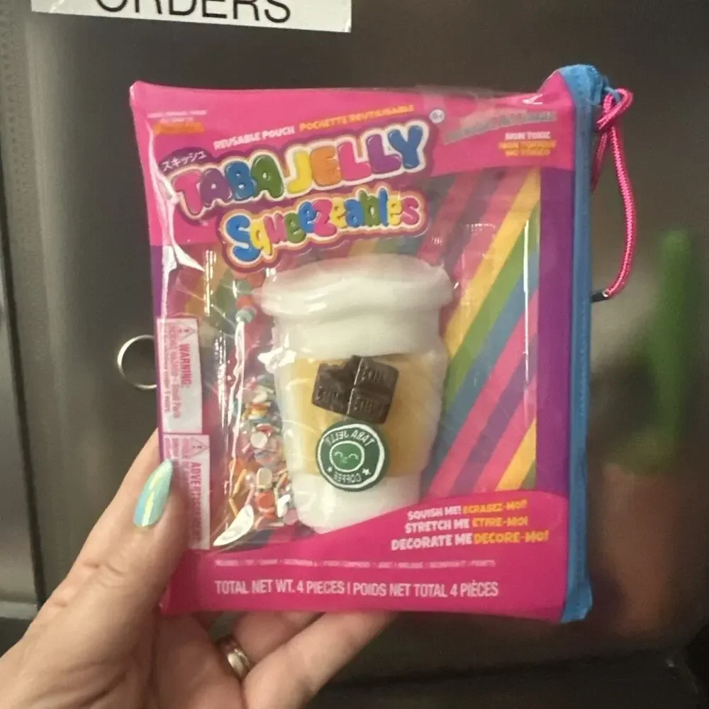 Taba Scented Jelly Squeezeables Coffee Cup Squishy Squeeze Toy w Pouch DIY NEW